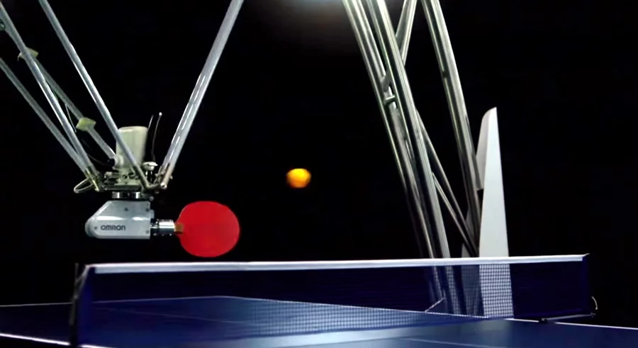 Omron has unveiled a ping-pong playing robot