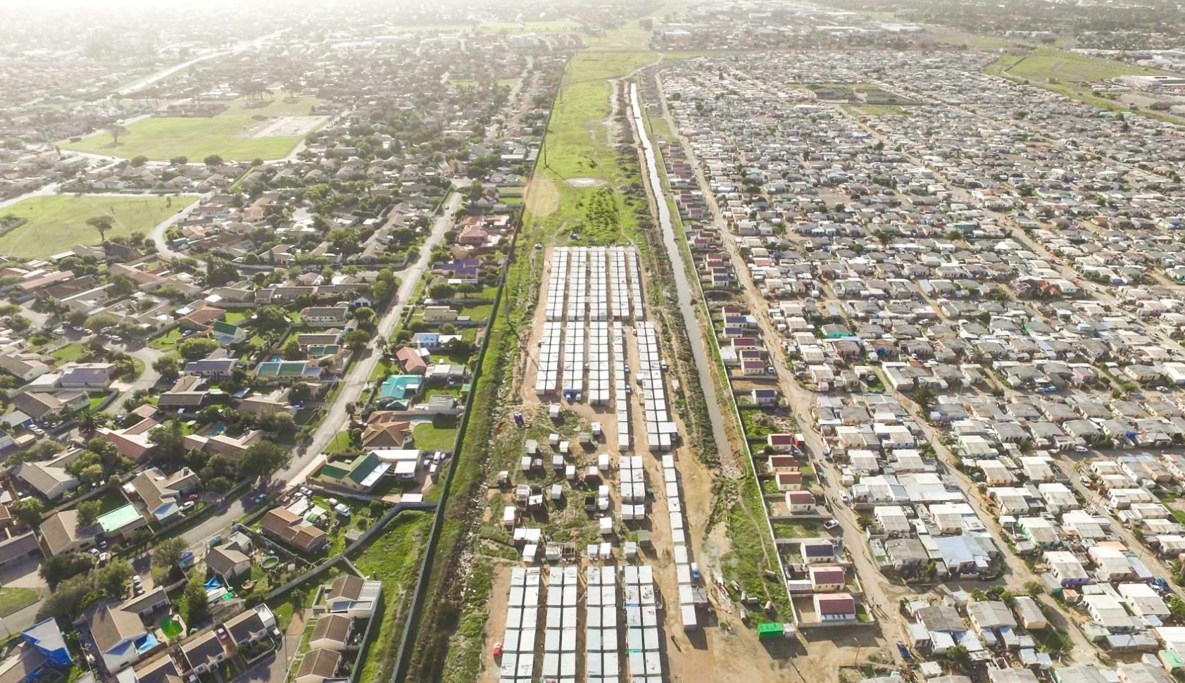 The Nomzamo/Lwandle township east of Cape Town was originally designed to house single male workers during the apartheid years. It has since grown into a suburb of more than 60,000