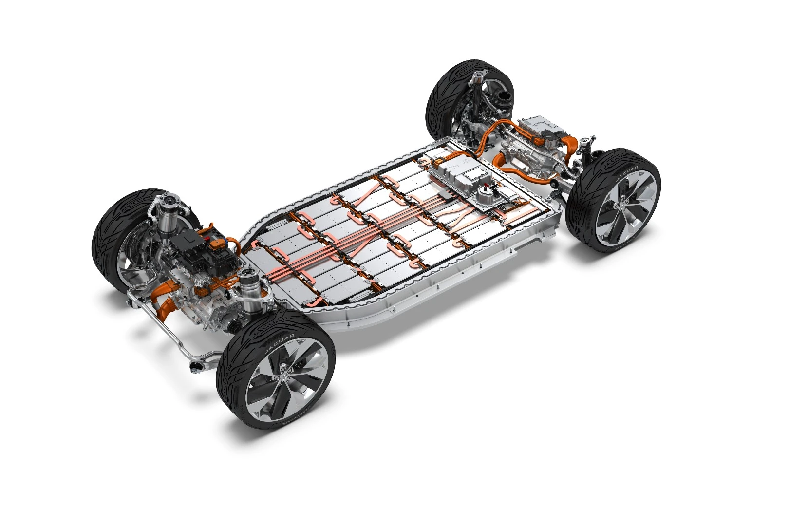 The 90 kWh battery in the Jaguar I-Pace is good for 500 km of range