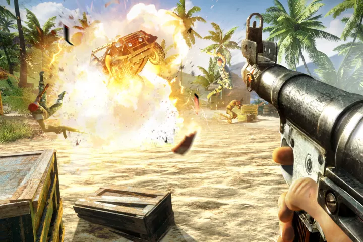 Big explosions rock this tropical paradise