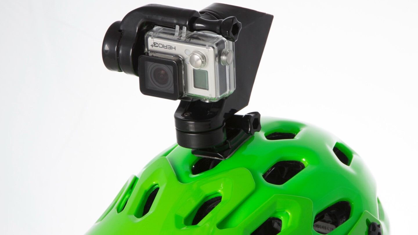 The Slick accepts standard GoPro mounts, meaning that it can be put in most of the same places that you’d put the camera itself