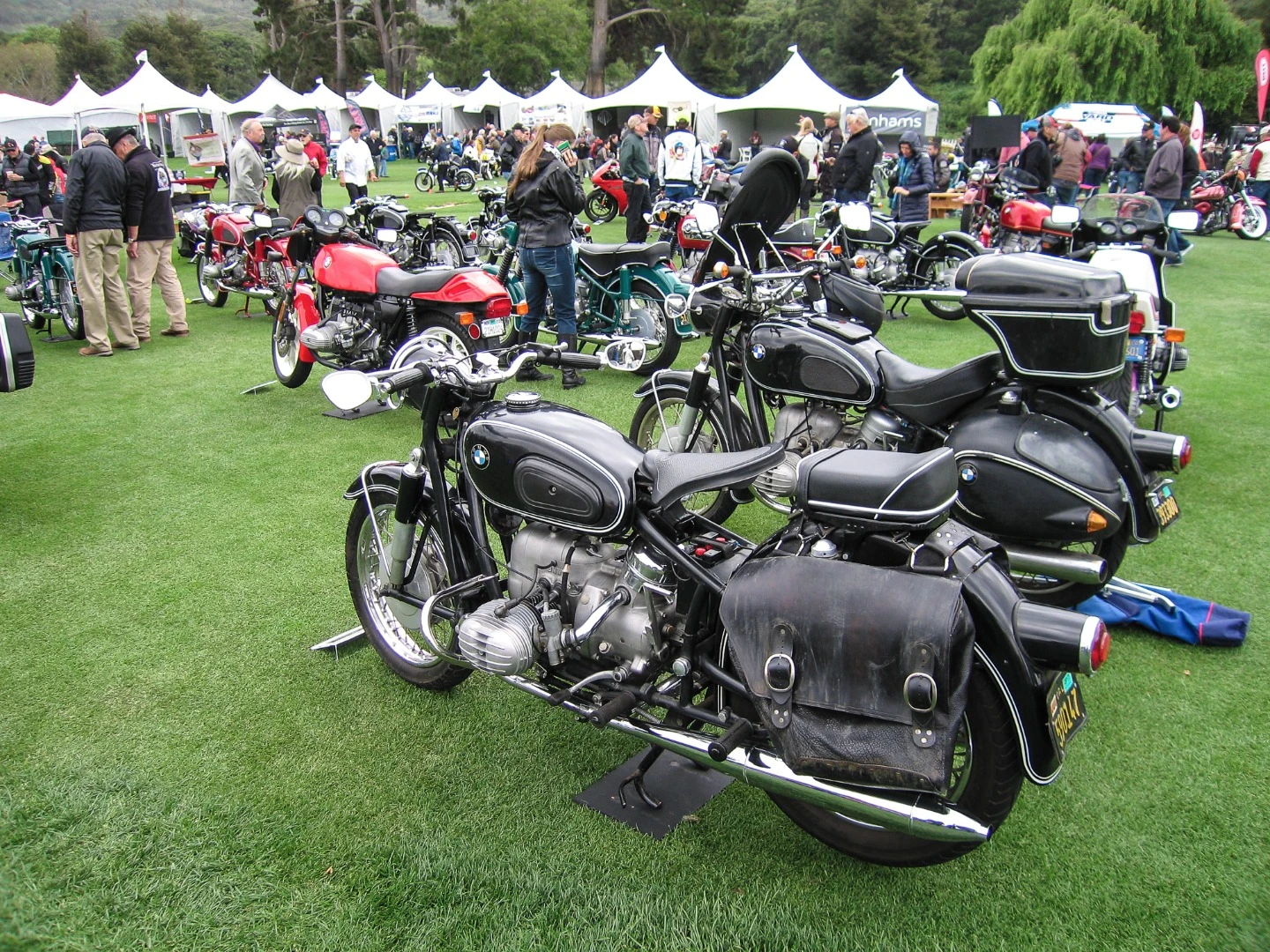 A couple of older BMWs were some of the few examples of the German marque at the Quail Motorcycle Gathering