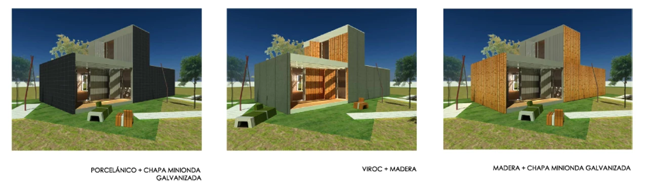 Visualization of the possible facade finishes (Image: CSO Arquitectura)