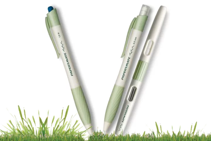Most of the components in Paper Mate's biodegradable line will break down in the space of a year