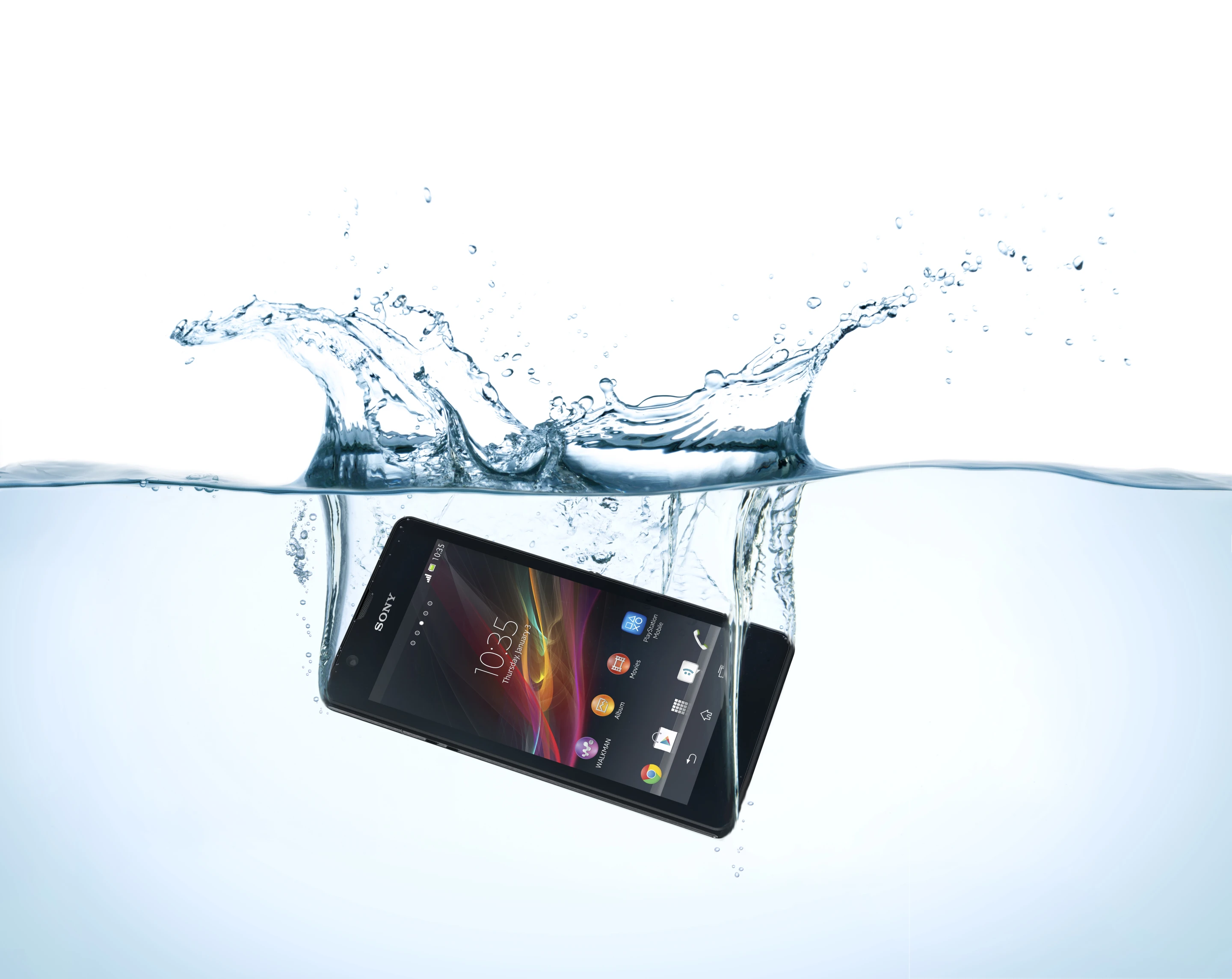 The Xperia ZR meets IP55 /IP58 dust and water resistance standards