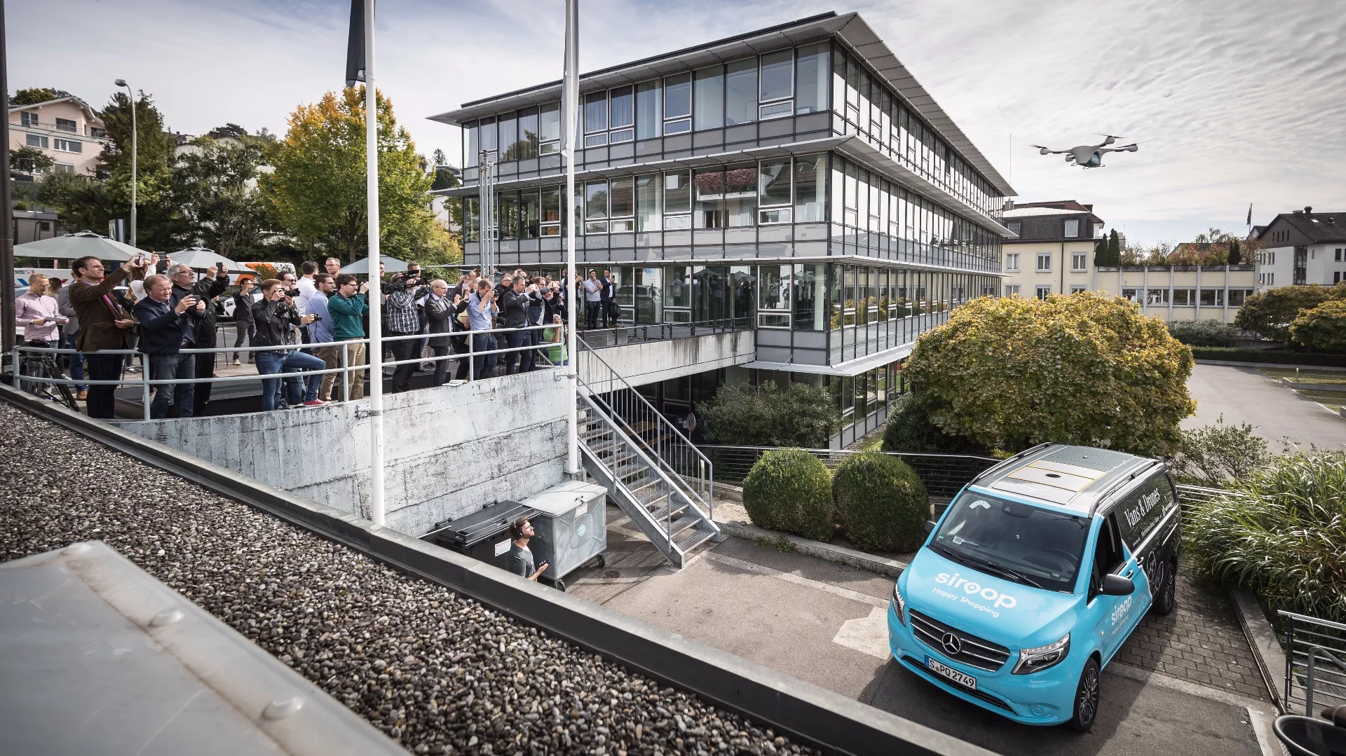 Mercedes kicked off trials of its drone-van delivery service last week