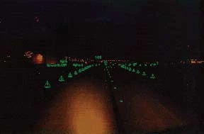 Heads-up display depicting roll-out, turn-off, and taxi guidance (Credit: NASA Langley Research Center)