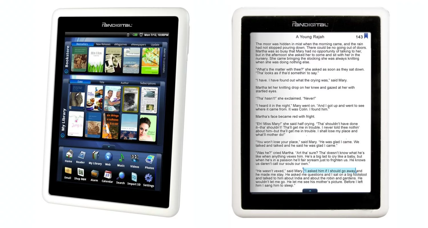 The first e-reader from digital photo frame manufacturer Pandigital sports a 7 inch color LCD display and benefits from access to the Barnes & Noble eBookstore