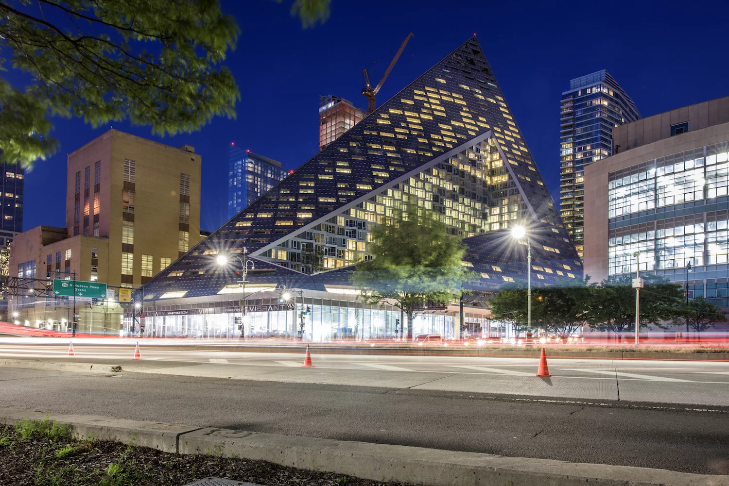 Via 57 West is referred to as a "courtscraper," because designer Bjarke Ingels says that it's a blend of a skyscraper and a European housing block with central courtyard