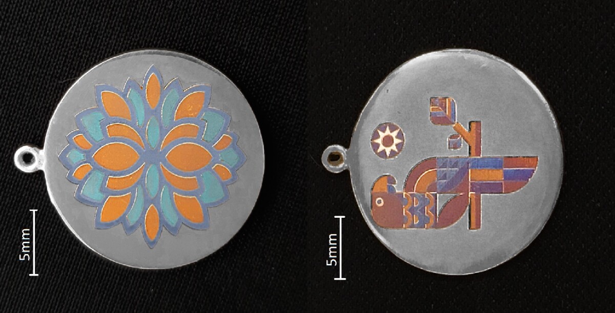 The team printed color graphics on silver, using the nanoparticle process