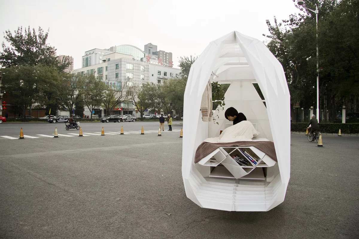 The Tricycle House opens like an accordion to offer more space