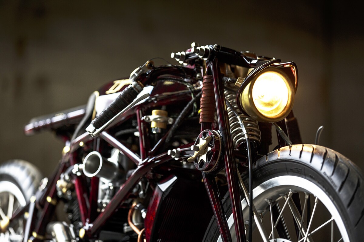 OEM Typhoon: girder fork features adjustable friction damping
