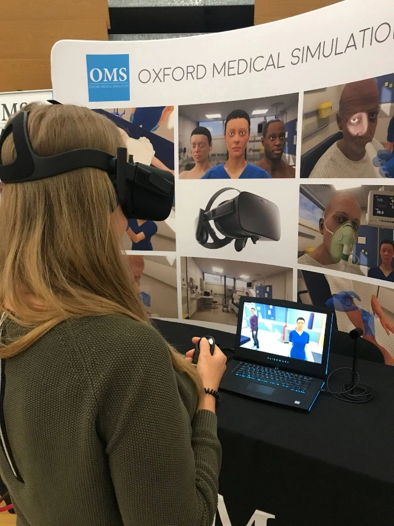The virtual reality medical training program allows doctors to practice emergency treatments without risking real-life patients