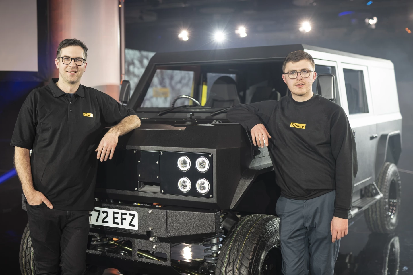 Munro cofounders Russell Peterson (left side of photo) and Mark Anderson with their creation