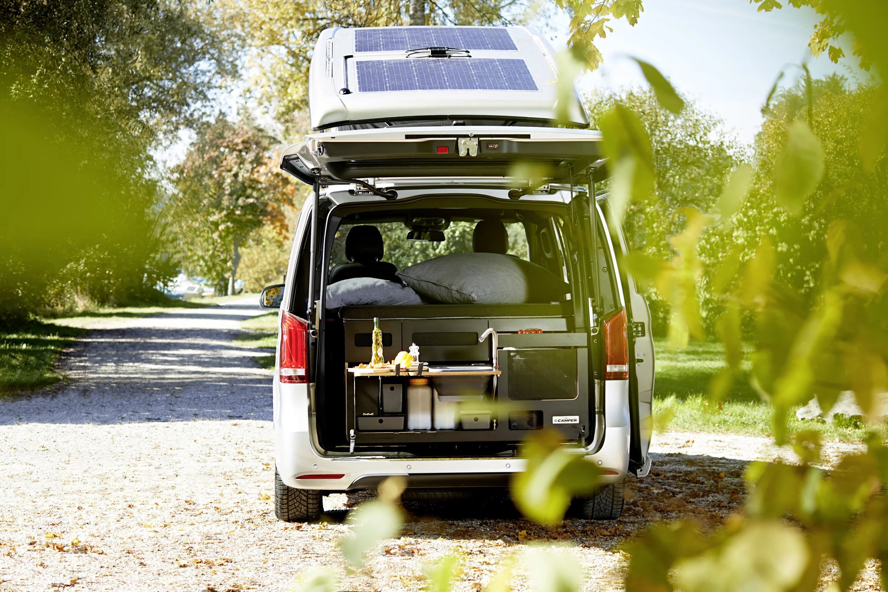 Sortimo is an authorized dealer for the Egoe Nestbox, which serves as the basis of its S-Camper kitchen