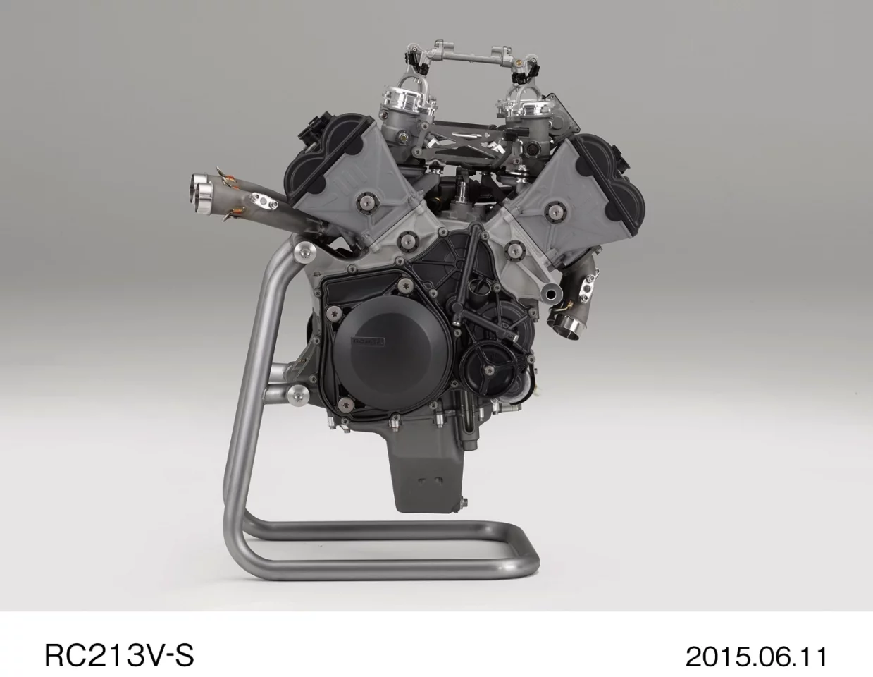 The RC213V-S engine from the right side