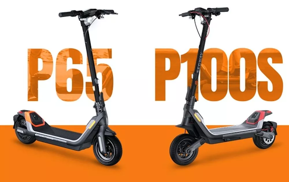 The P65 model is powered by a 500-W motor for a top speed of 25 mph, while the P100S gets a 650-W motor for up to 30 mph