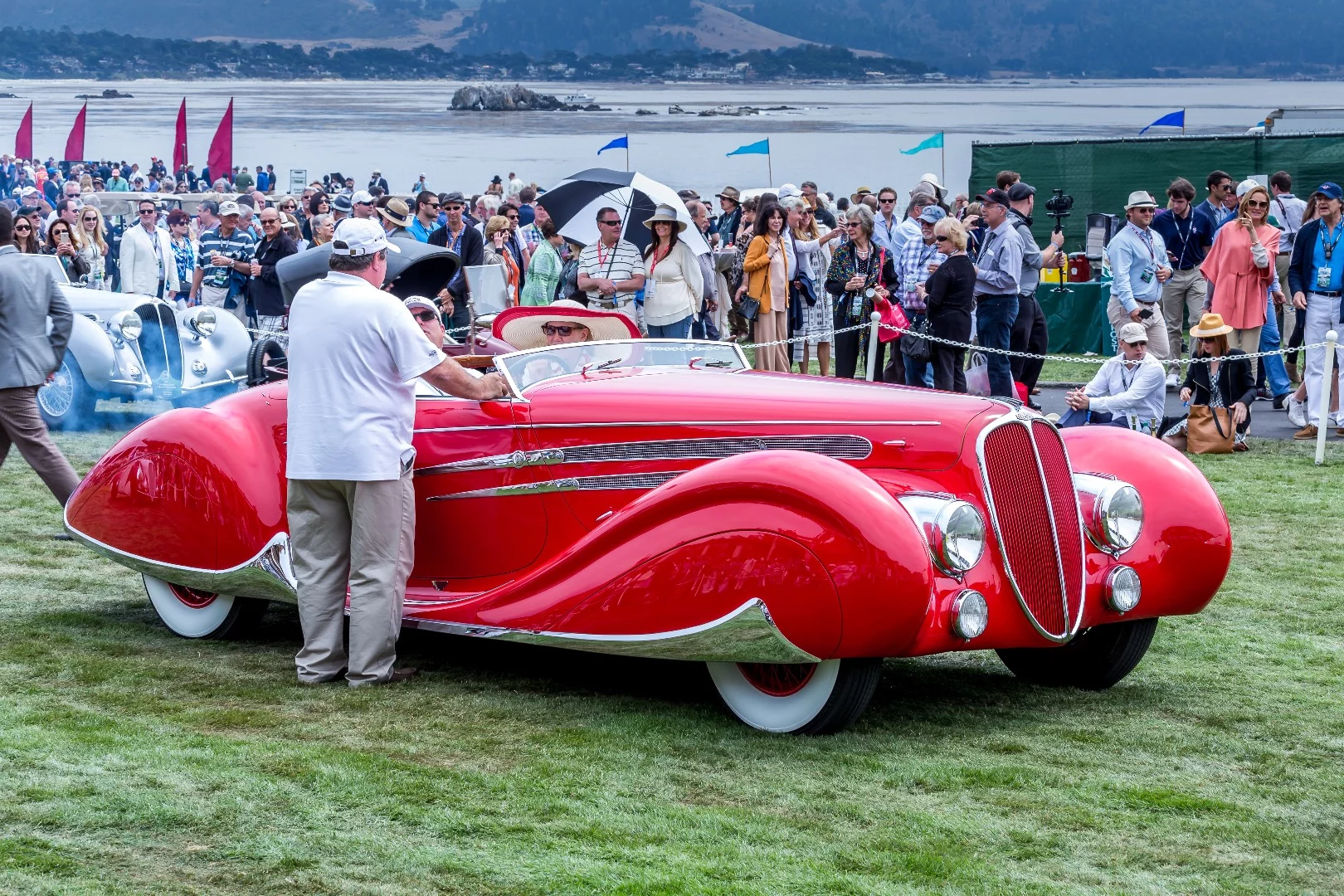Second place in Best of Show was this red 1938 Delahaye 165 Figoni & Falaschi Cabriolet