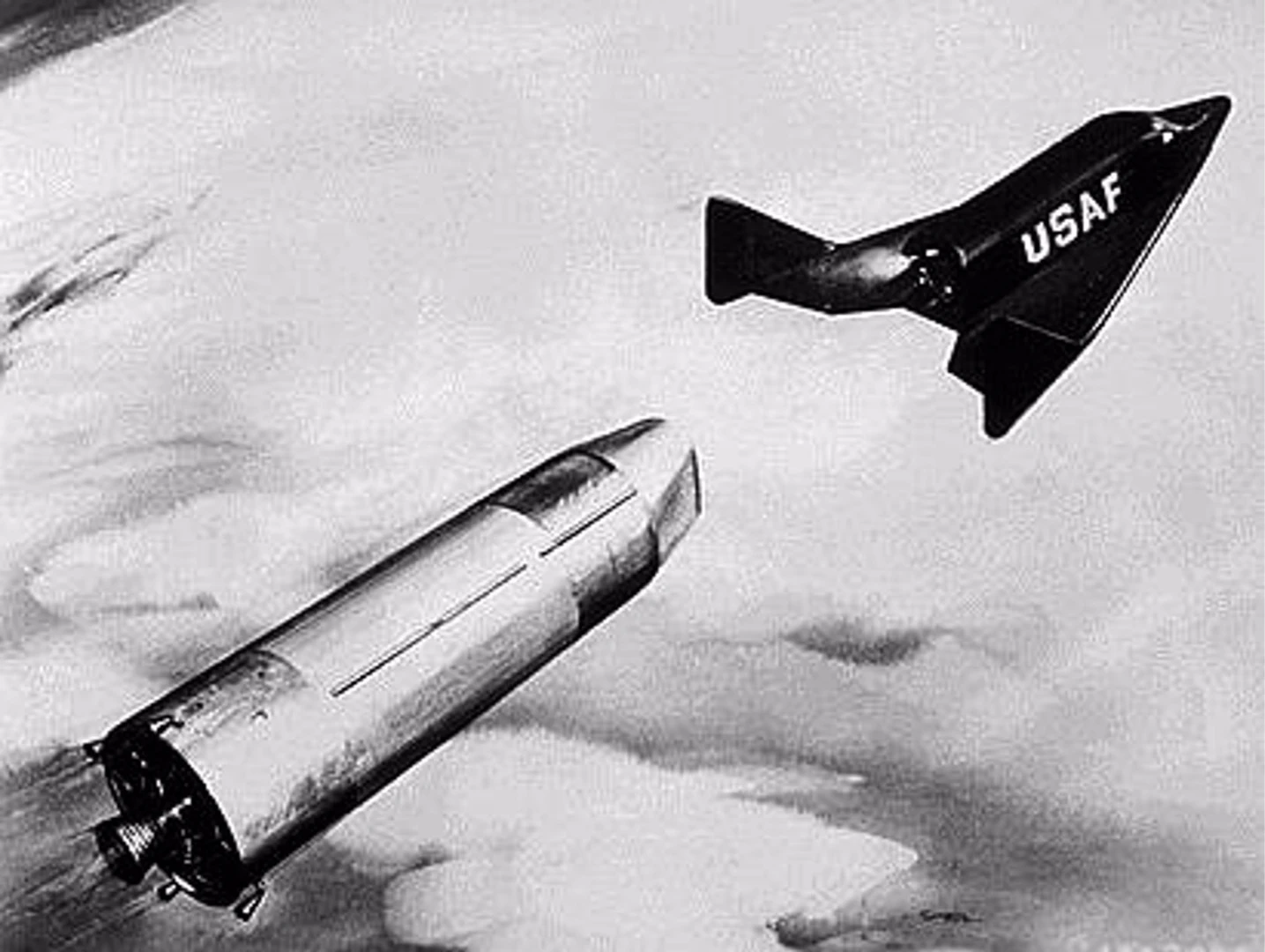 Dynasoar separating from its rocket booster