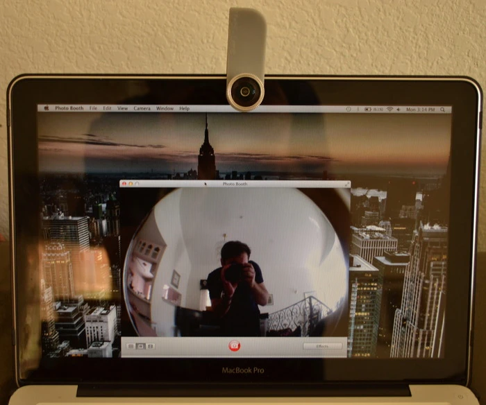 The Mobi-Lens works with many laptop webcams