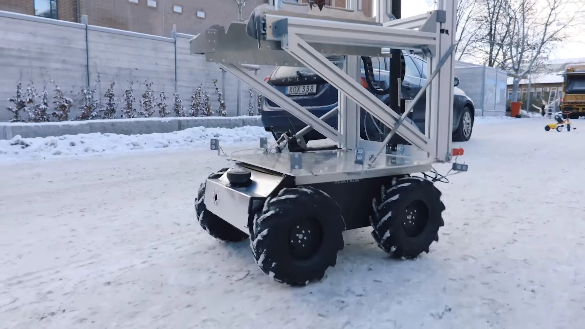 ROARY navigates its way to each bin using a map of the area and the likely locations of bins, as well as the data provided by the drone