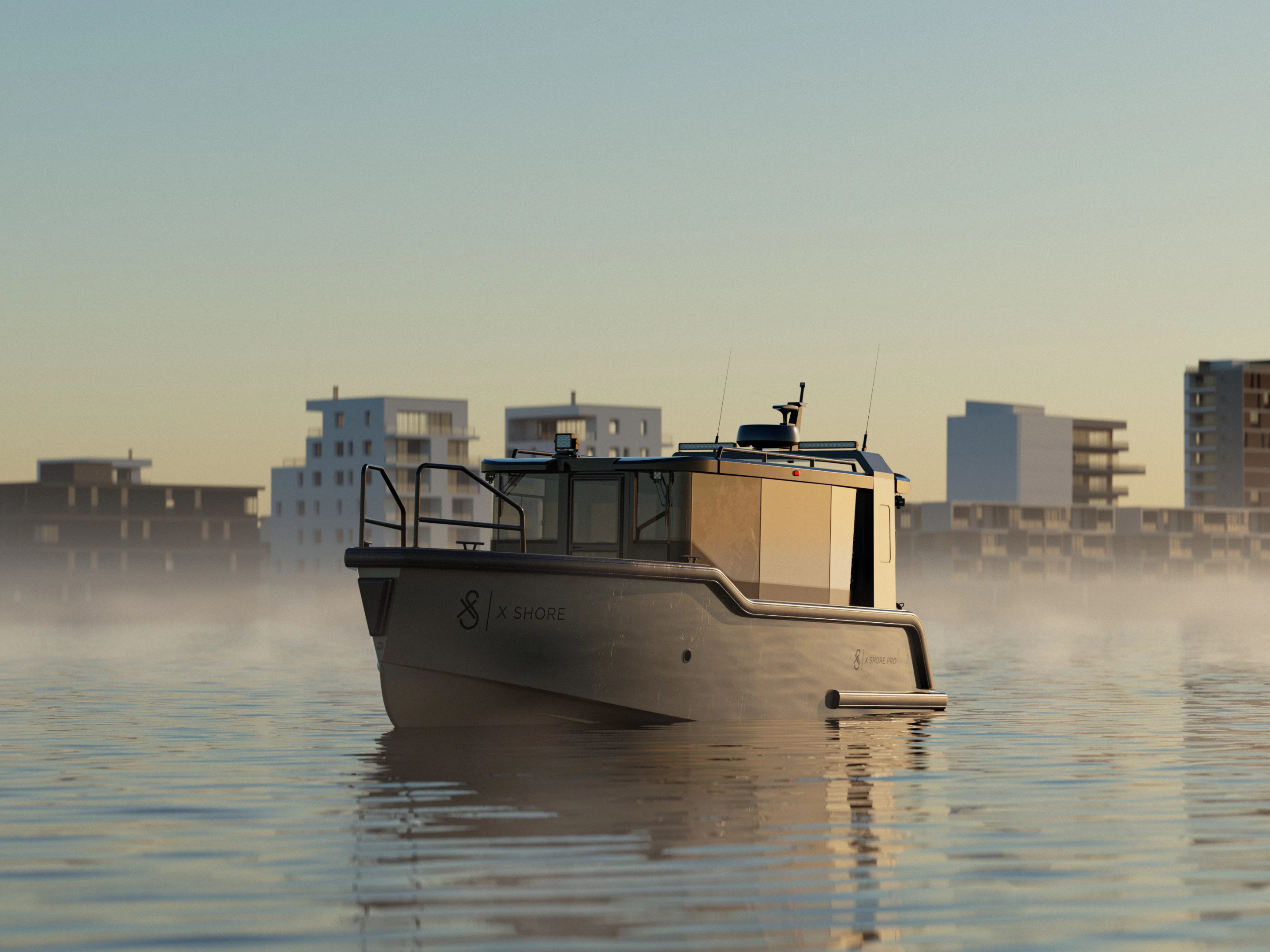 The X Shore Pro workboat is based on the company's Eelex 8000 platform, and will be offered in cabin or open configurations