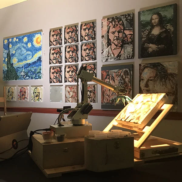 The winning robot in the 2018 Robot Art Competition, CloudPainter