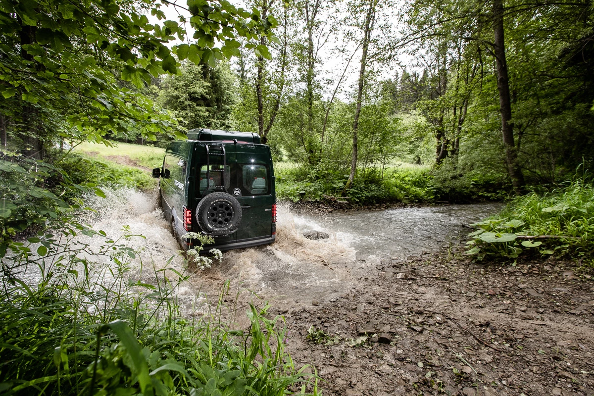 The Terrastorm can wade through water up to 27 inches deep, or 32 inches with the available Deep Wave package