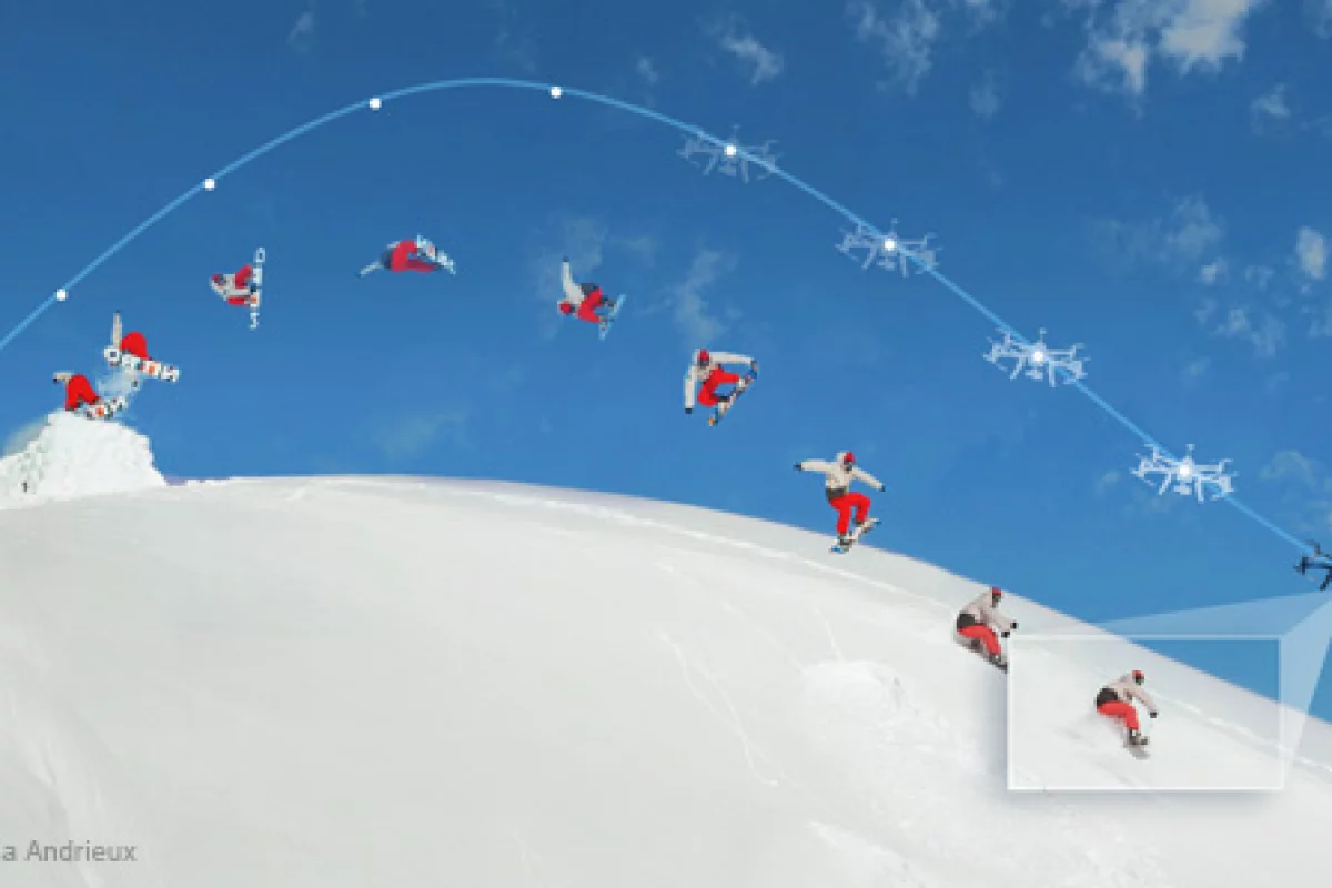 The HEXO+ drone autonomously tracks its user