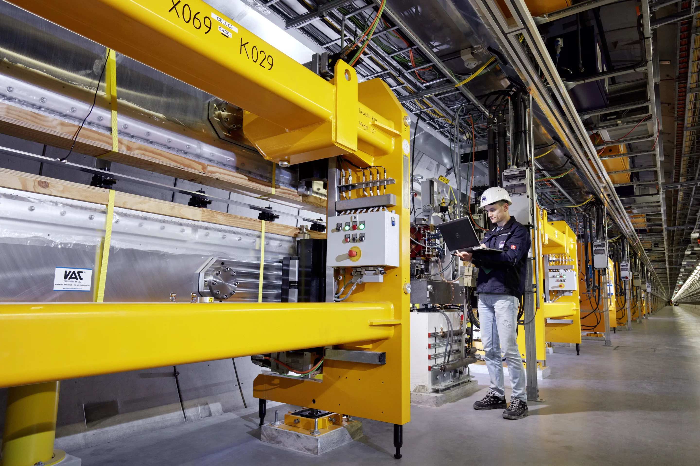 The undulators generate the bright X-ray light