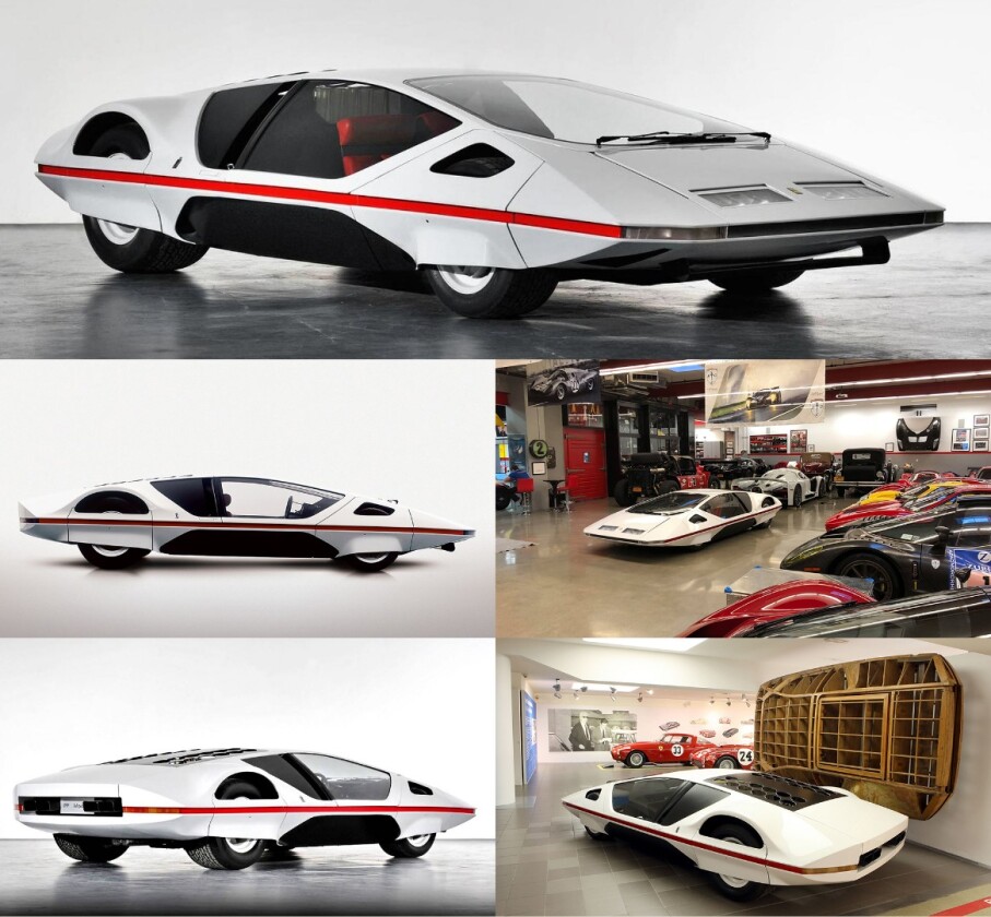 The 512S Modulo was a concept car developed by Pininfarina in 1970 and was cited by Luca Borgogno, Chief Design Officer at Automobili Pininfarina as one of the primary inspirations for the forthcoming PF0 Hypercar. The original concept car has been purchased by James Glickenhaus and completely restored by his company, Scuderia Cameron Glickenhaus (pictured middle right) and will be shown at Pebble Beach in August, 2018.