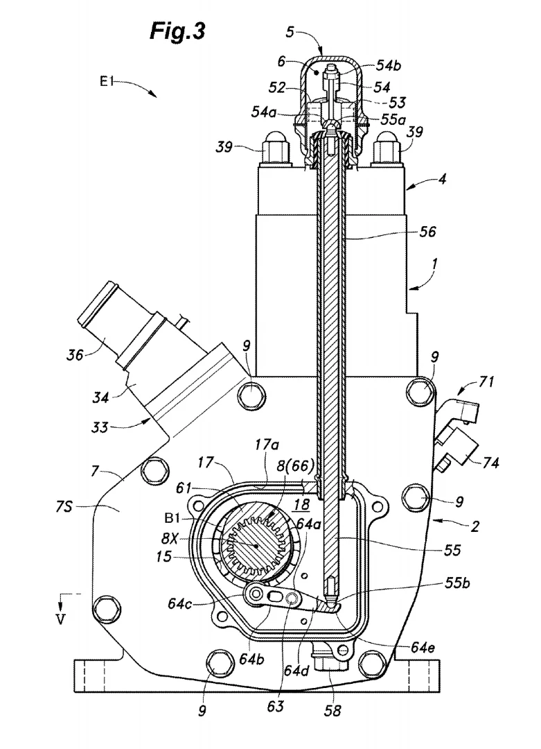 Valve actuation is by pushrod - thus, this design is unlikely to be a high performance motorcycle engine