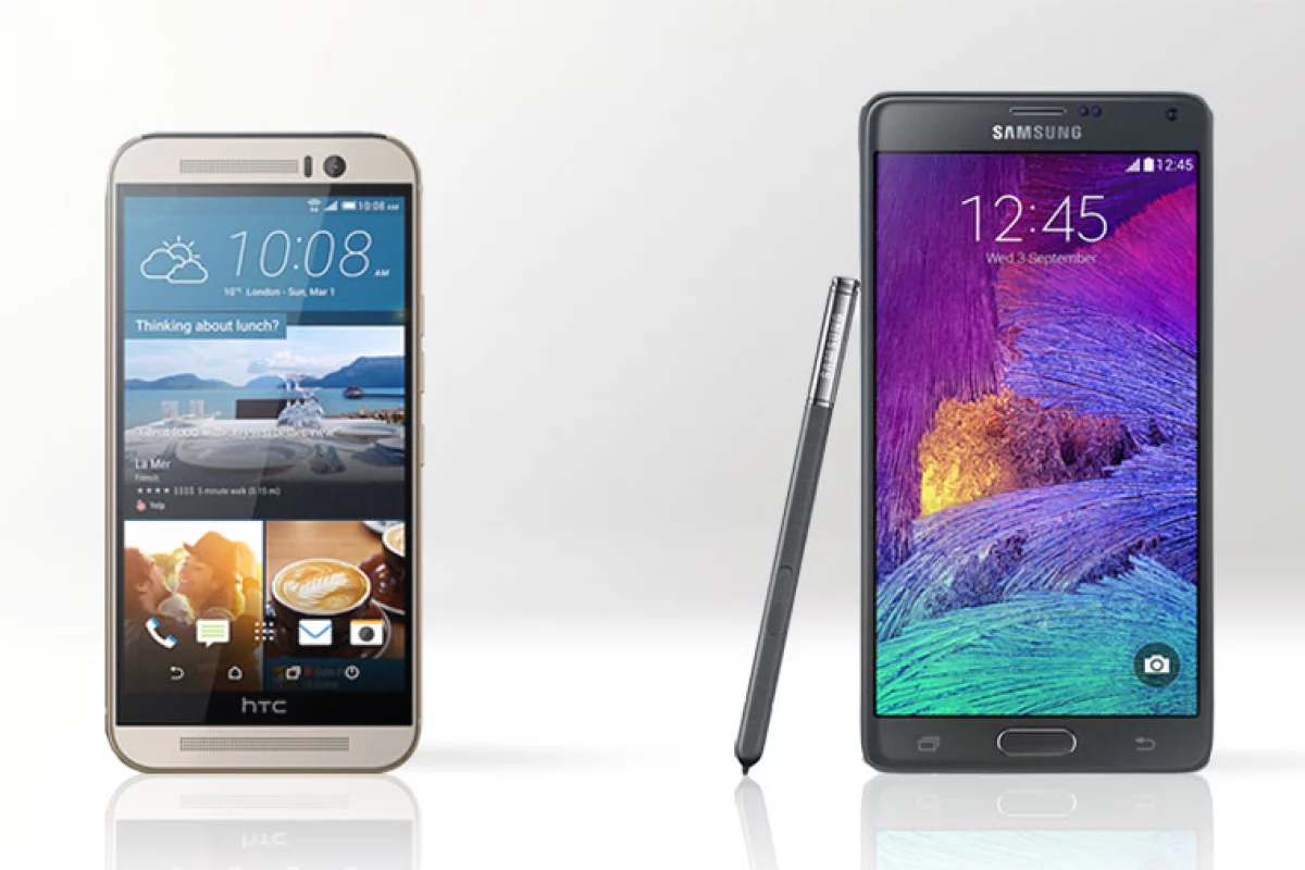 Gizmag compares the features and specs of the HTC One M9 (left) and Samsung Galaxy Note 4