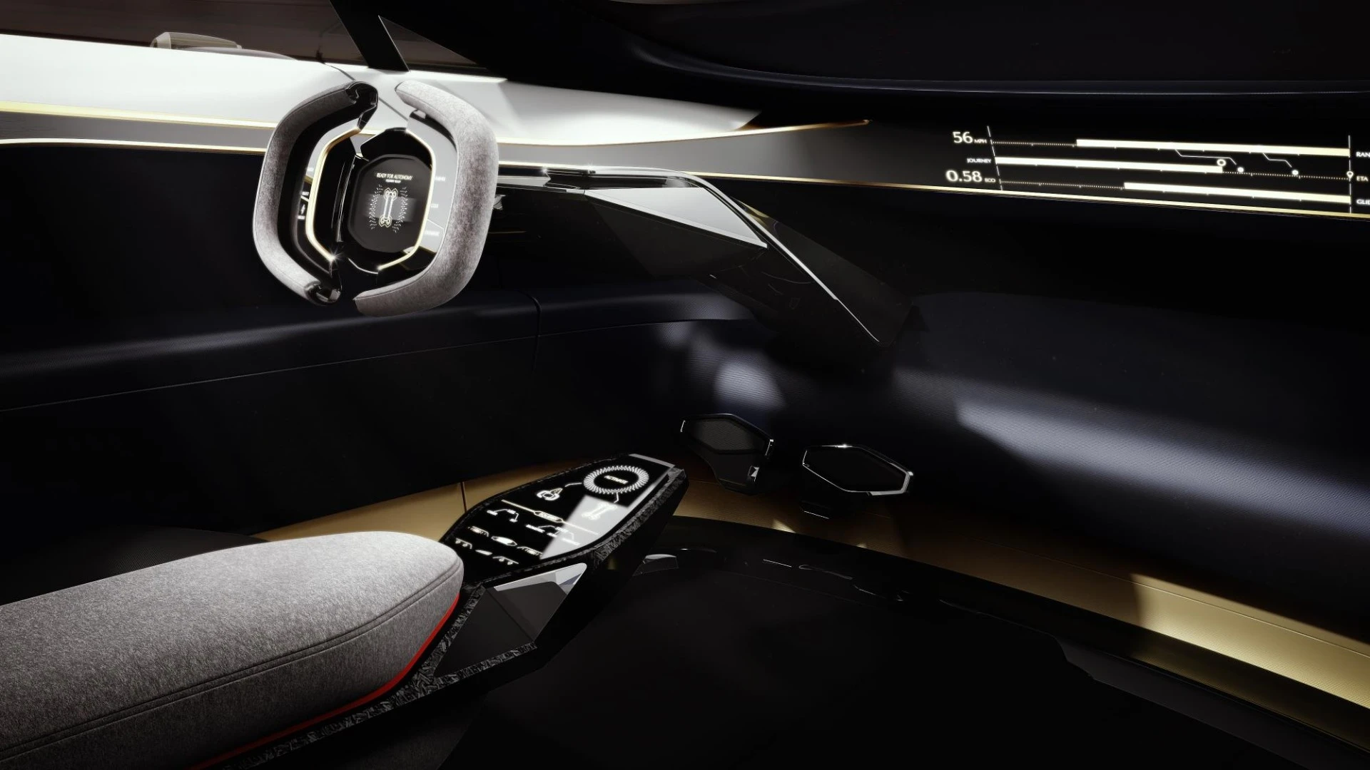 The steering wheel can slide left or right or retract away