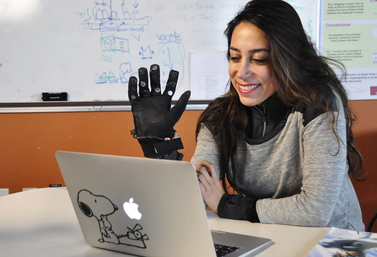 The Flex-N-Feel gloves are part of a larger network of devices that the team is working on, to help long-distance couples feel closer