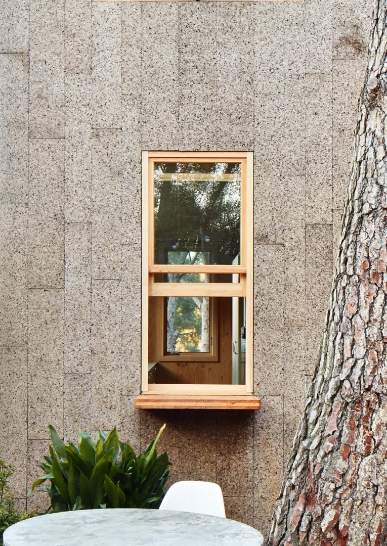 The Two Cork Houses have been built with a double layer of insulating cork to clad the exterior