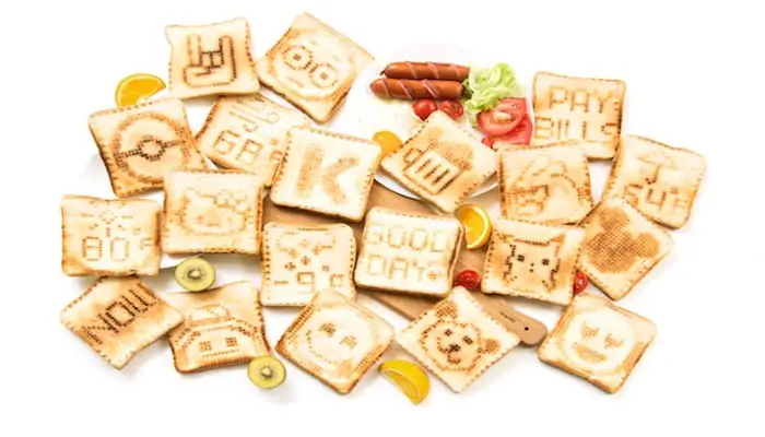 The Toasteroid works in conjunction with a smartphone app to burn reminders, emojis or even the weather into your toast