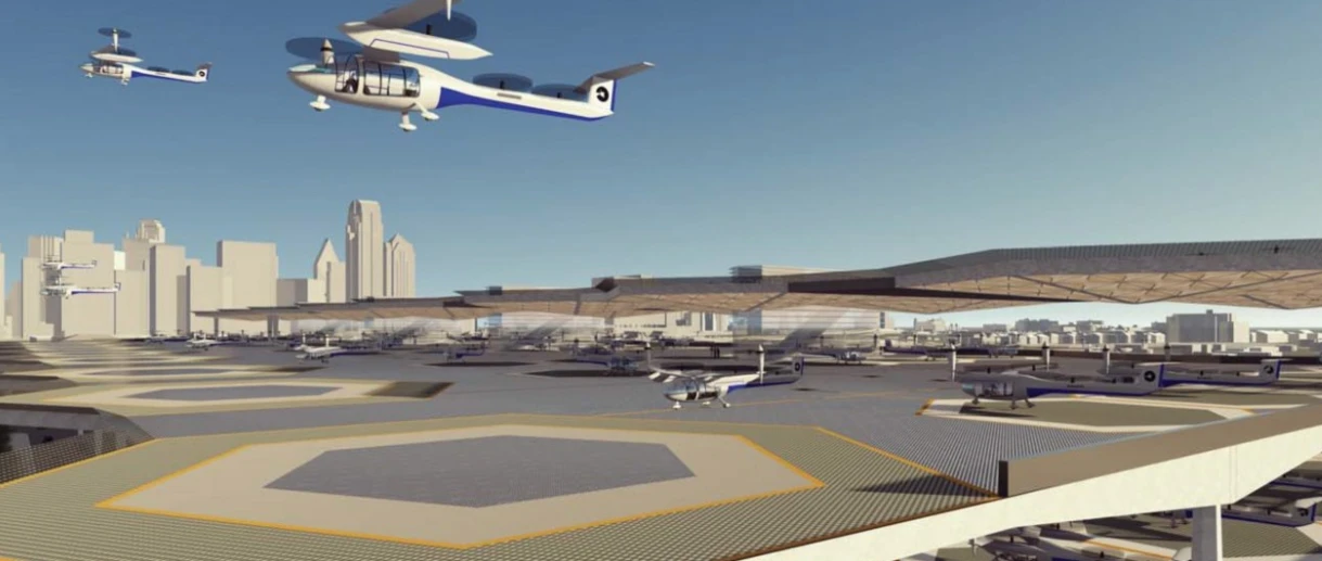 The flexible design of Beck's beehive-inspired Skyport means it can be scaled up by simply adding more hexes as the service gains popularity, just as a bee scales up its hive
