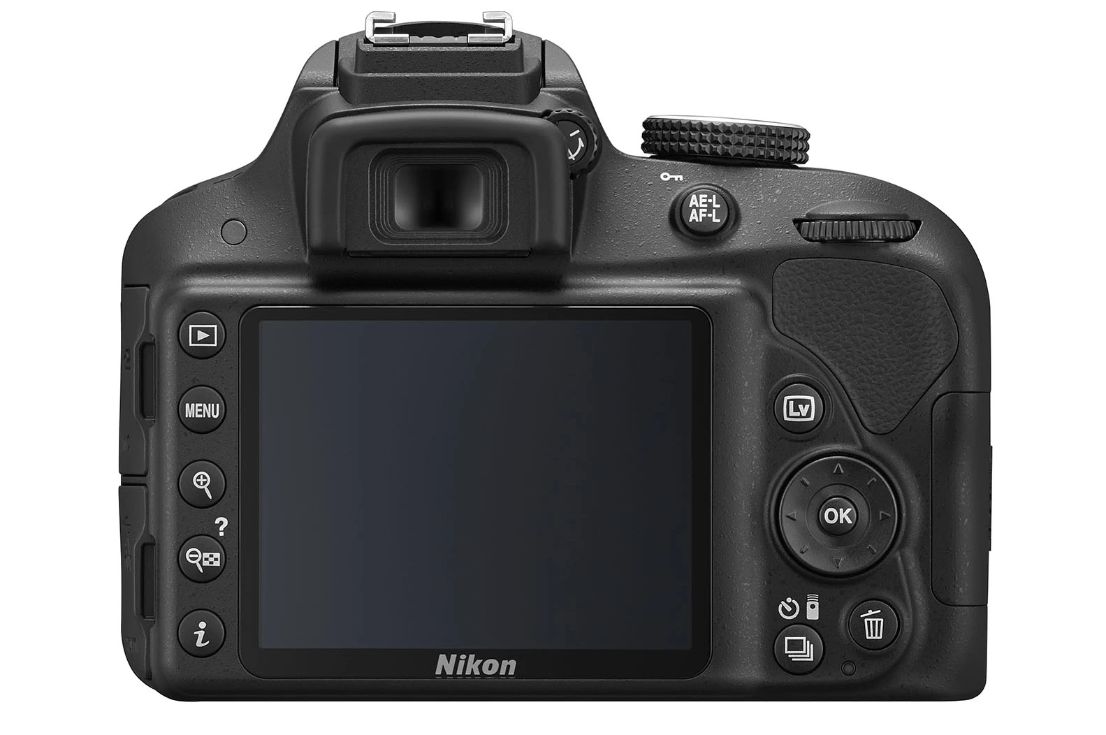 The Nikon D3300 has a three-inch 921k dot LCD monitor on the rear