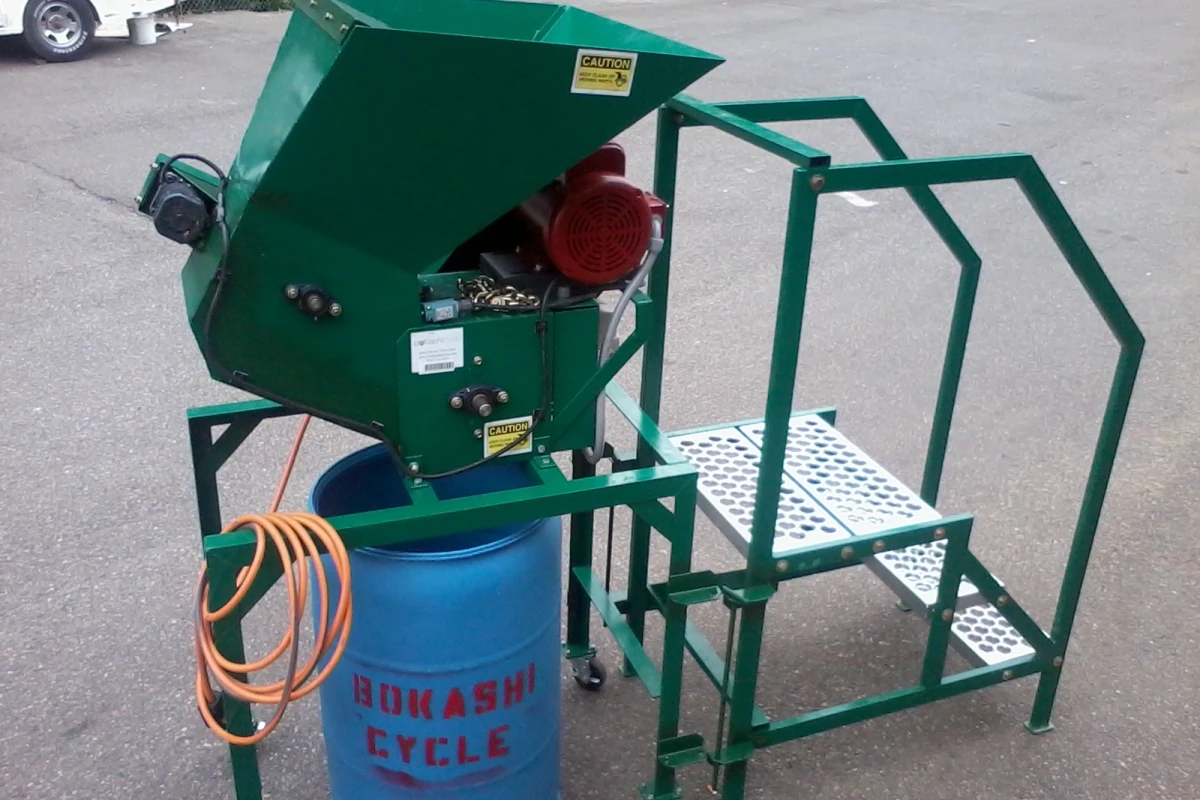 The Bokashicycle Food Waste Pulverizer is designed to consolidate commercial food waste, and make it easier to compost