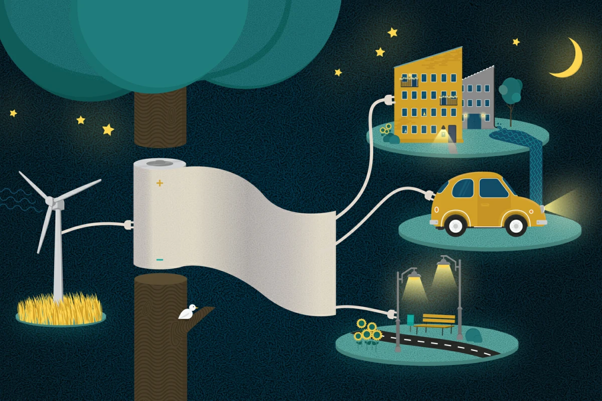 Lightweight, extremely thin, and foldable, sheets of "power paper" have been created by scientists that can store significant amounts of electric charge and may one day provide ultra-thin electricity storage for modern devices