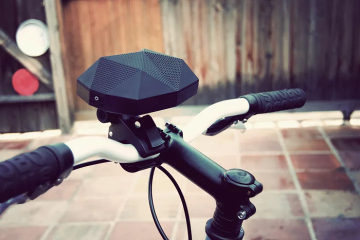 The Turtle Claw mounts to a bicycle's handlebars