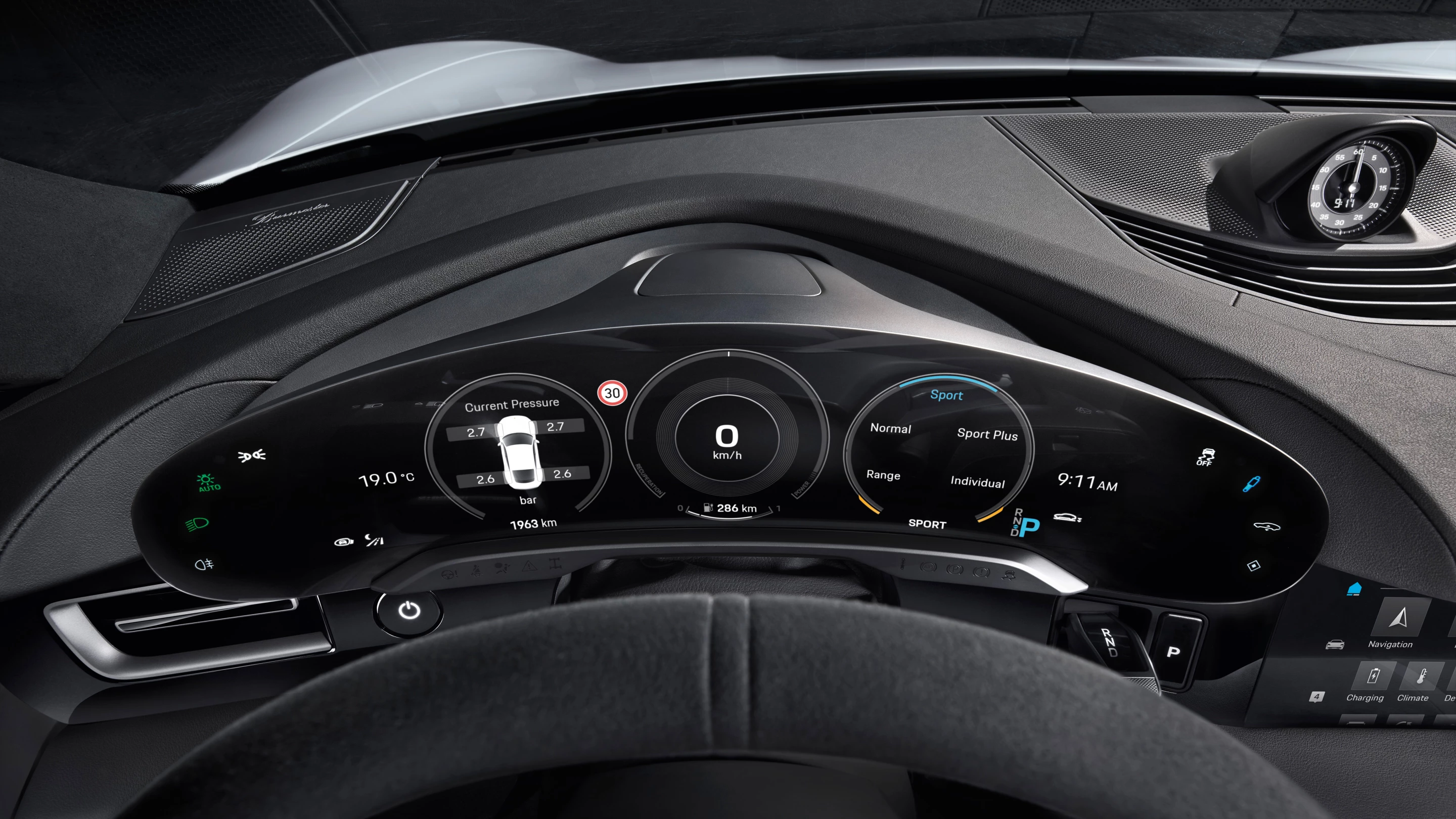 Sculptural digital dash