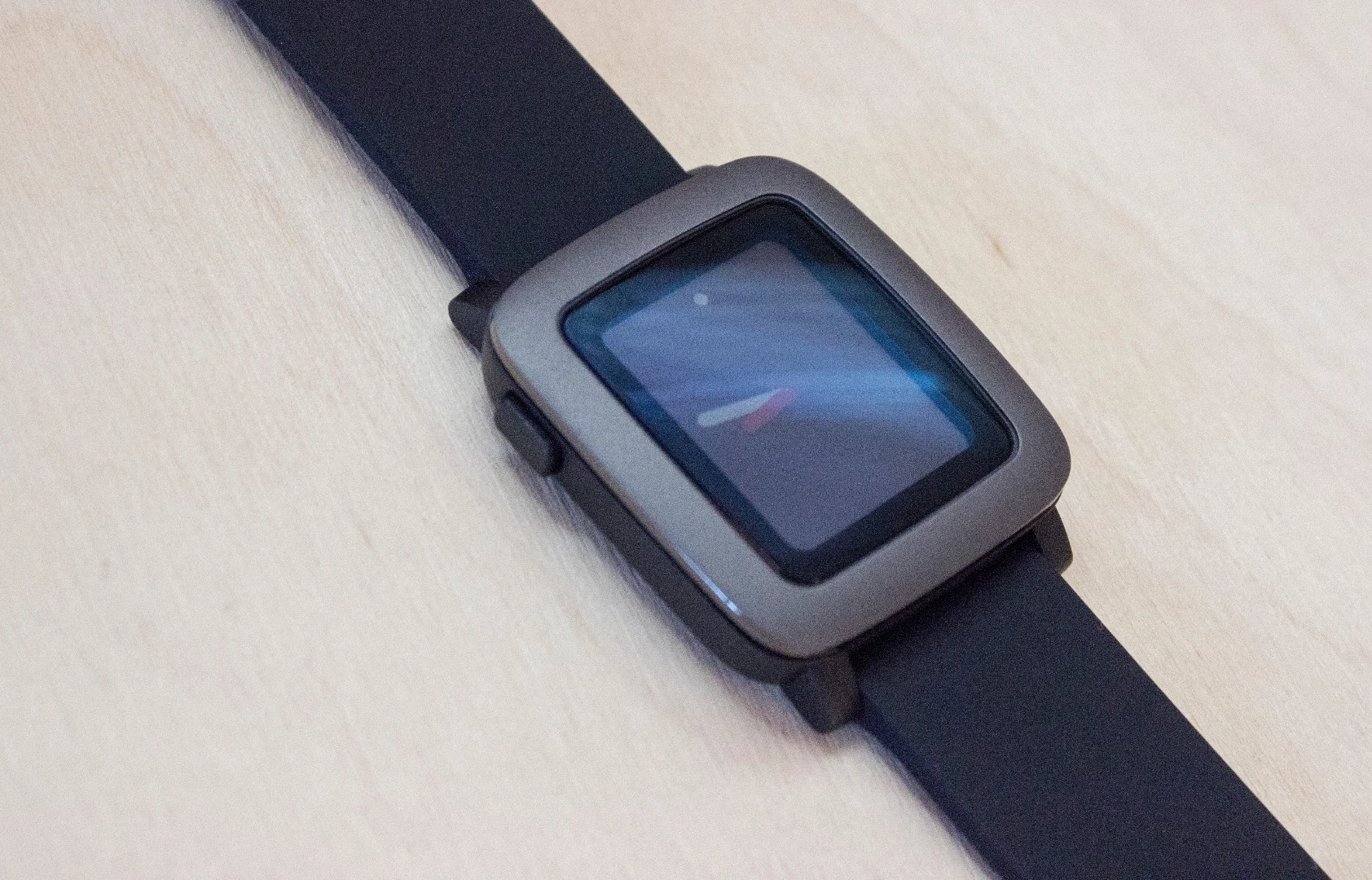 We handled the black version of Pebble Time, though its bezels are more like a space gray color