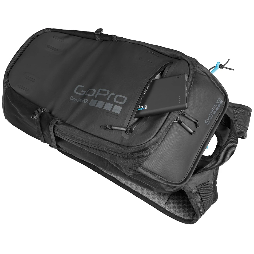 The backpack with a GoPro power pack inside