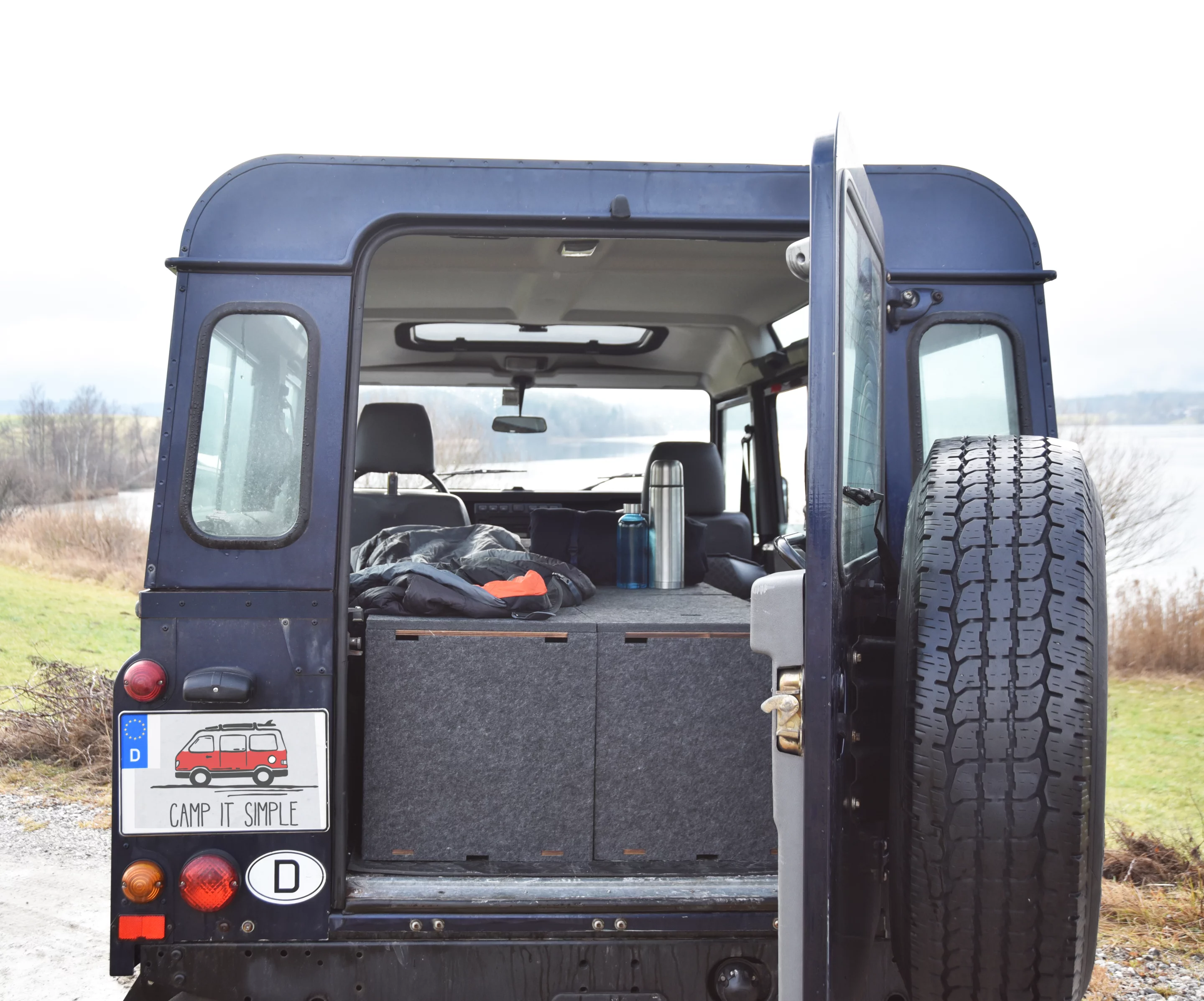 Camp it Simples not only work with vans but any vehicle that has proper flat load area space, including the Land Rover Defender