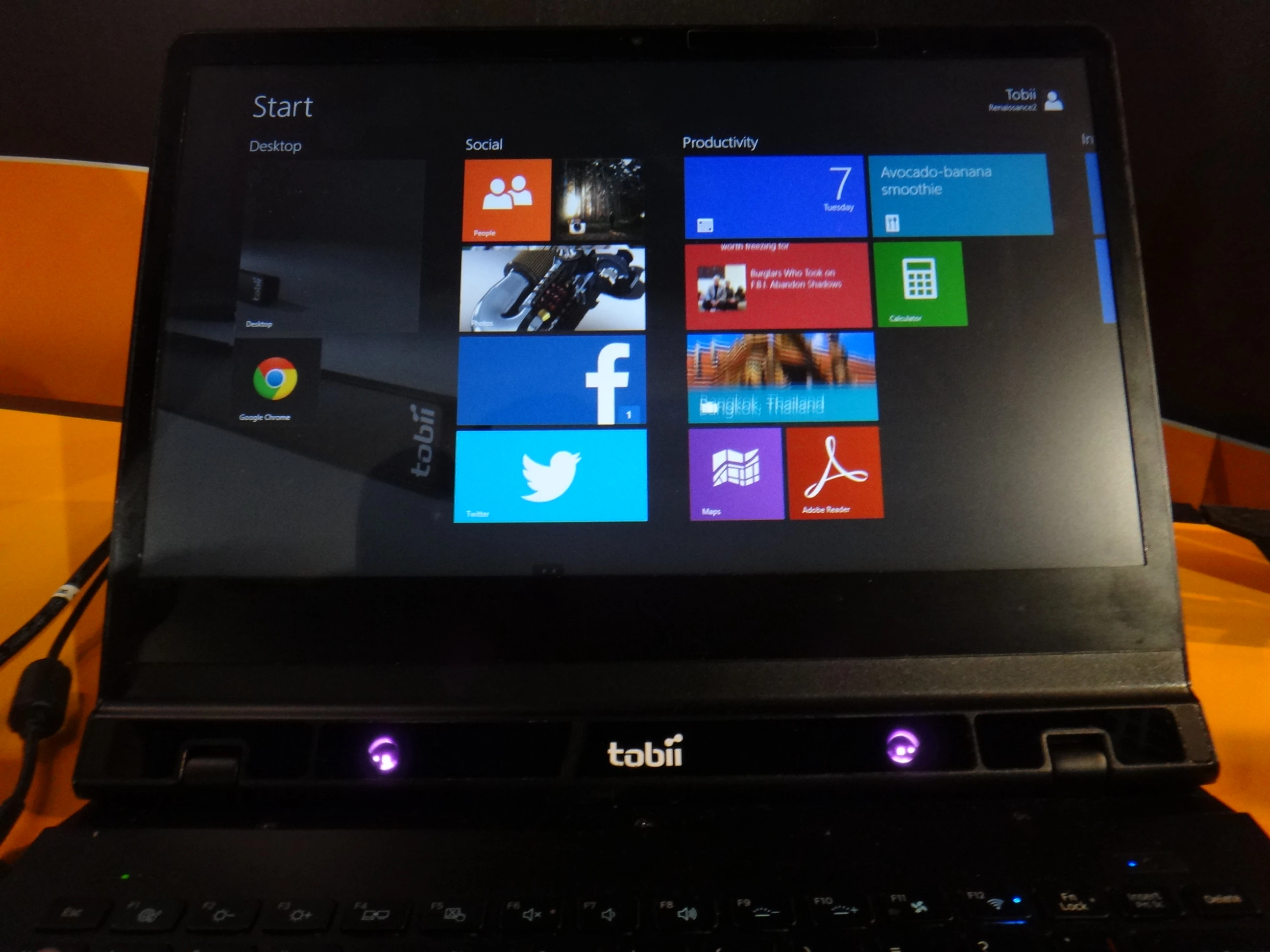 Essentially, in Windows 8, the eye tracker allows for a wide range of basic actions using just a couple of hotkeys and your eyes