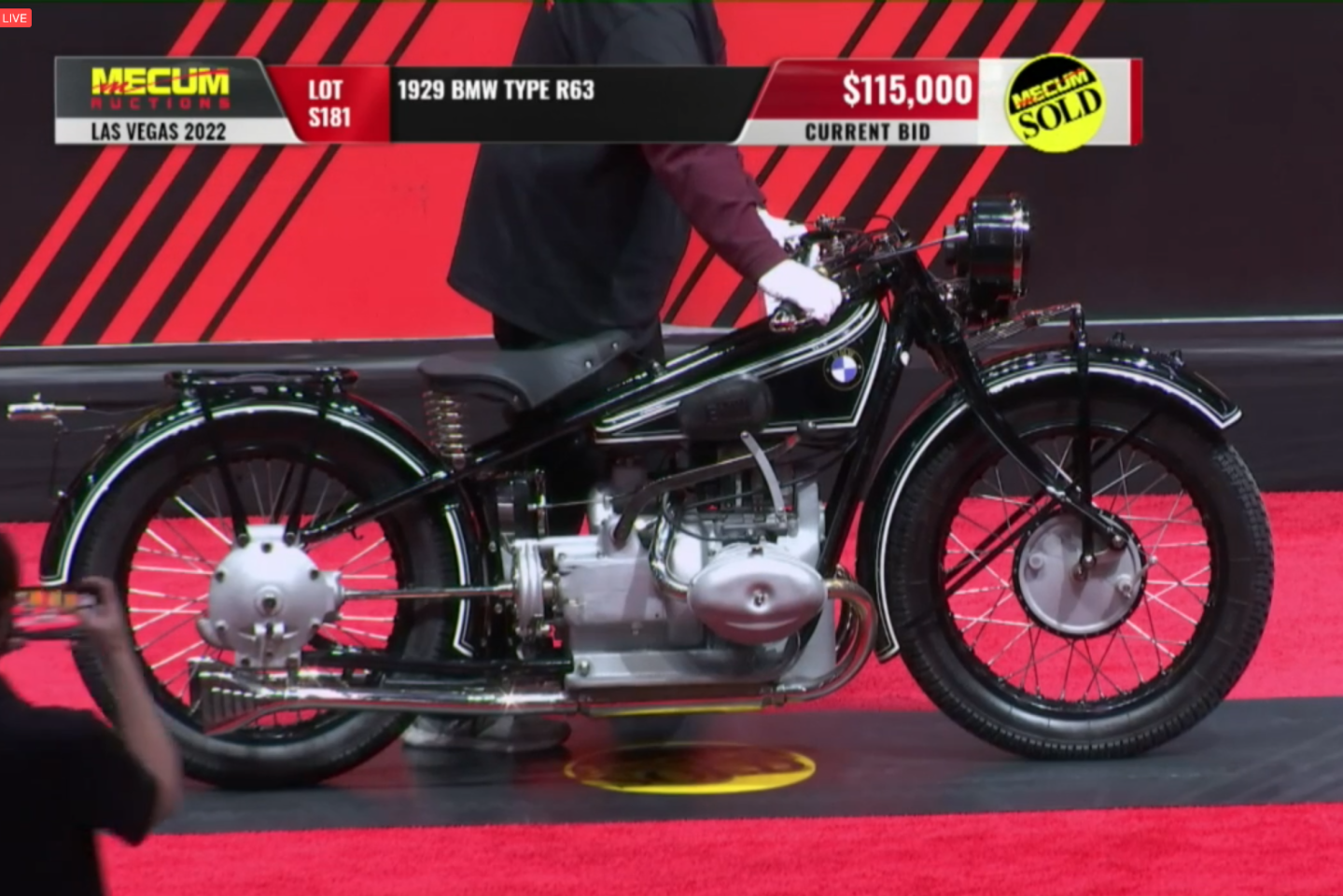 This 1929 BMW Type R63 sold for $126,500 as Lot S181 at Mecum Auctions' Las Vegas sale on Saturday, 29 January 2022