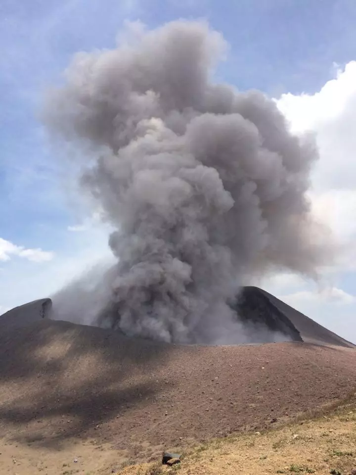 Tilca volcano in Nicaragua erupting