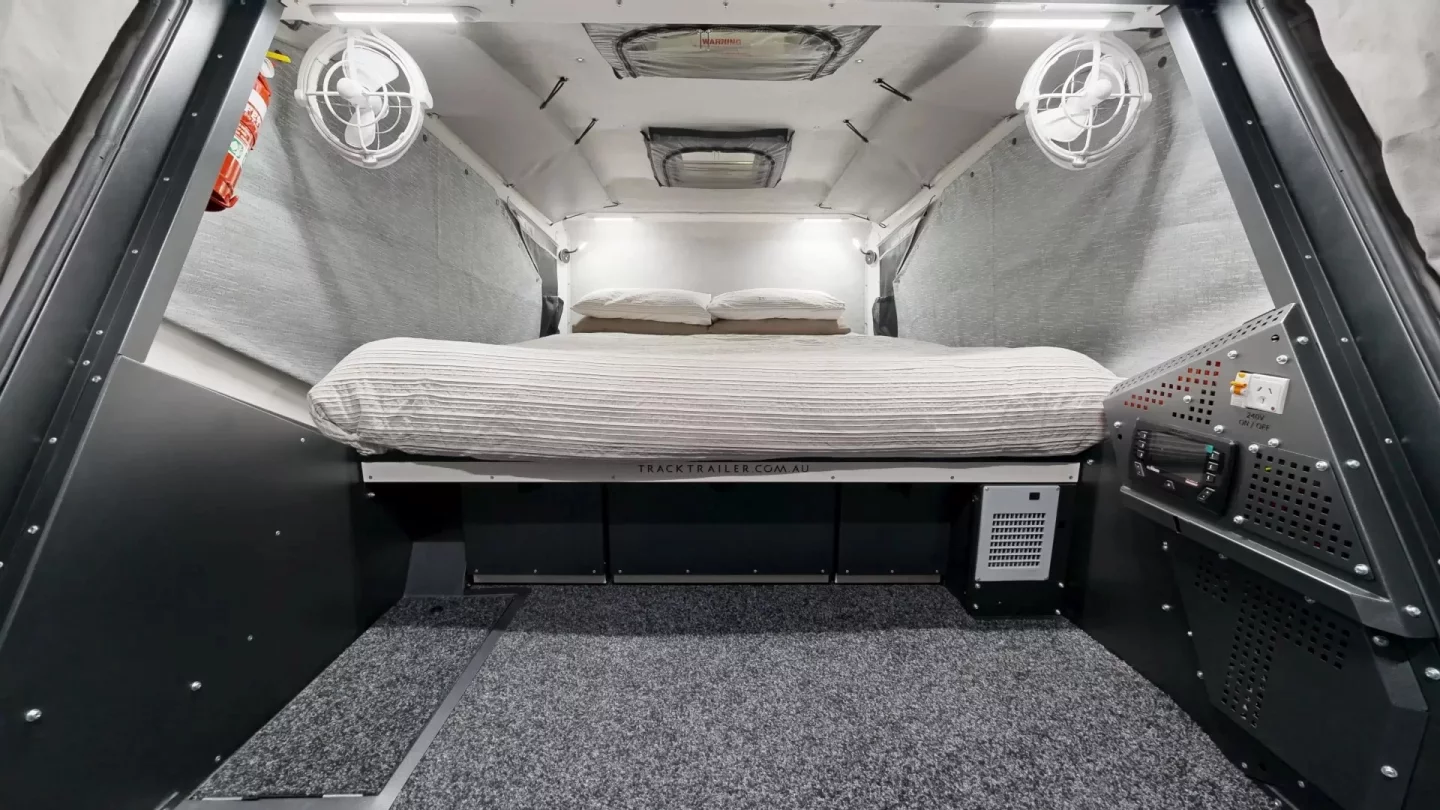 The drop-down deck serves as an extension of the cabin